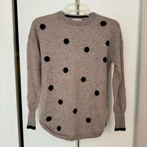 Philosophy women’s 100% cashmere polka dot sweater brown beige black size small